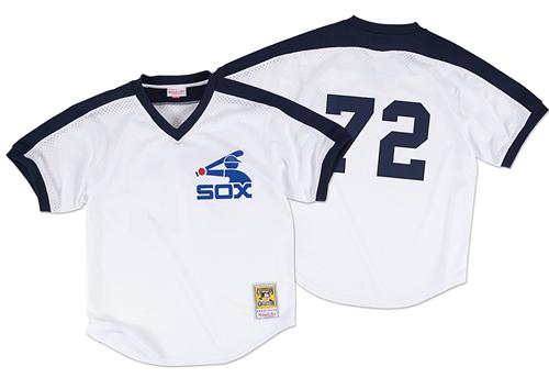 Mitchell And Ness 1981 White Sox #72 Carlton Fisk White Throwback Stitched MLB Jersey